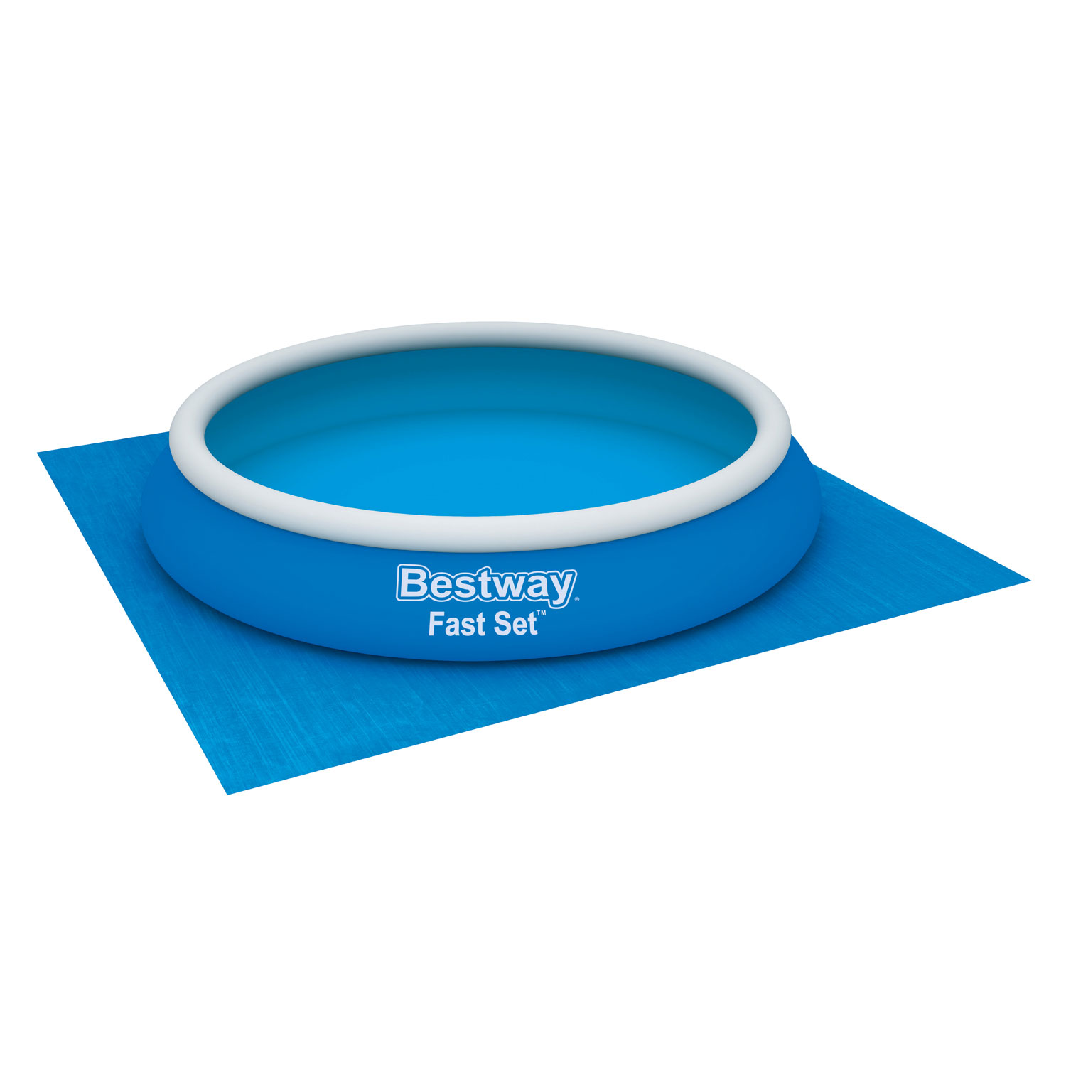 Bestway Pool Bodenplane 488 x 488 cm | blau | Polyethylen | für Pools bis Ø 457 cm