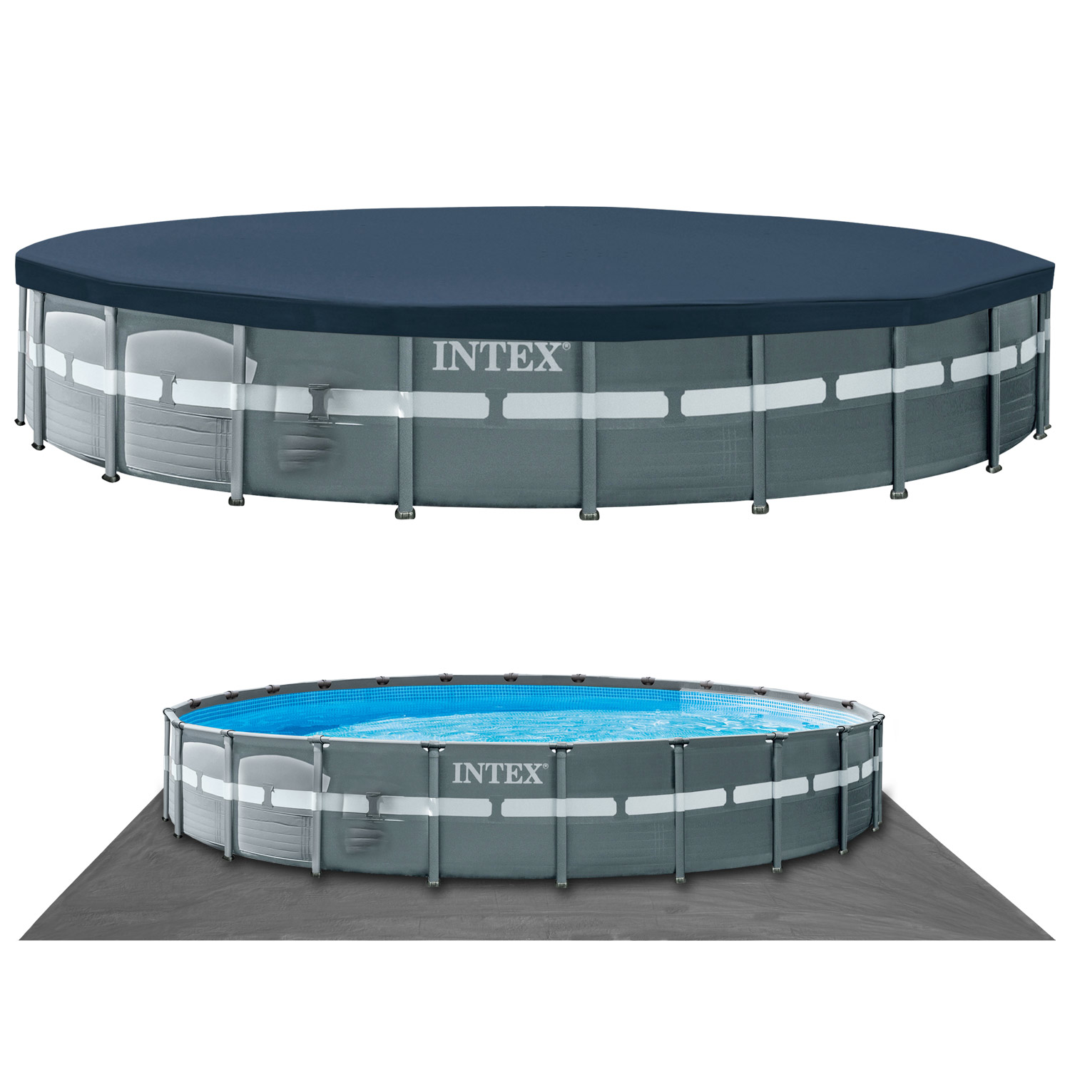 Intex Frame Pool 732 x 132 cm Komplettset | Rundpool mit Zubehör