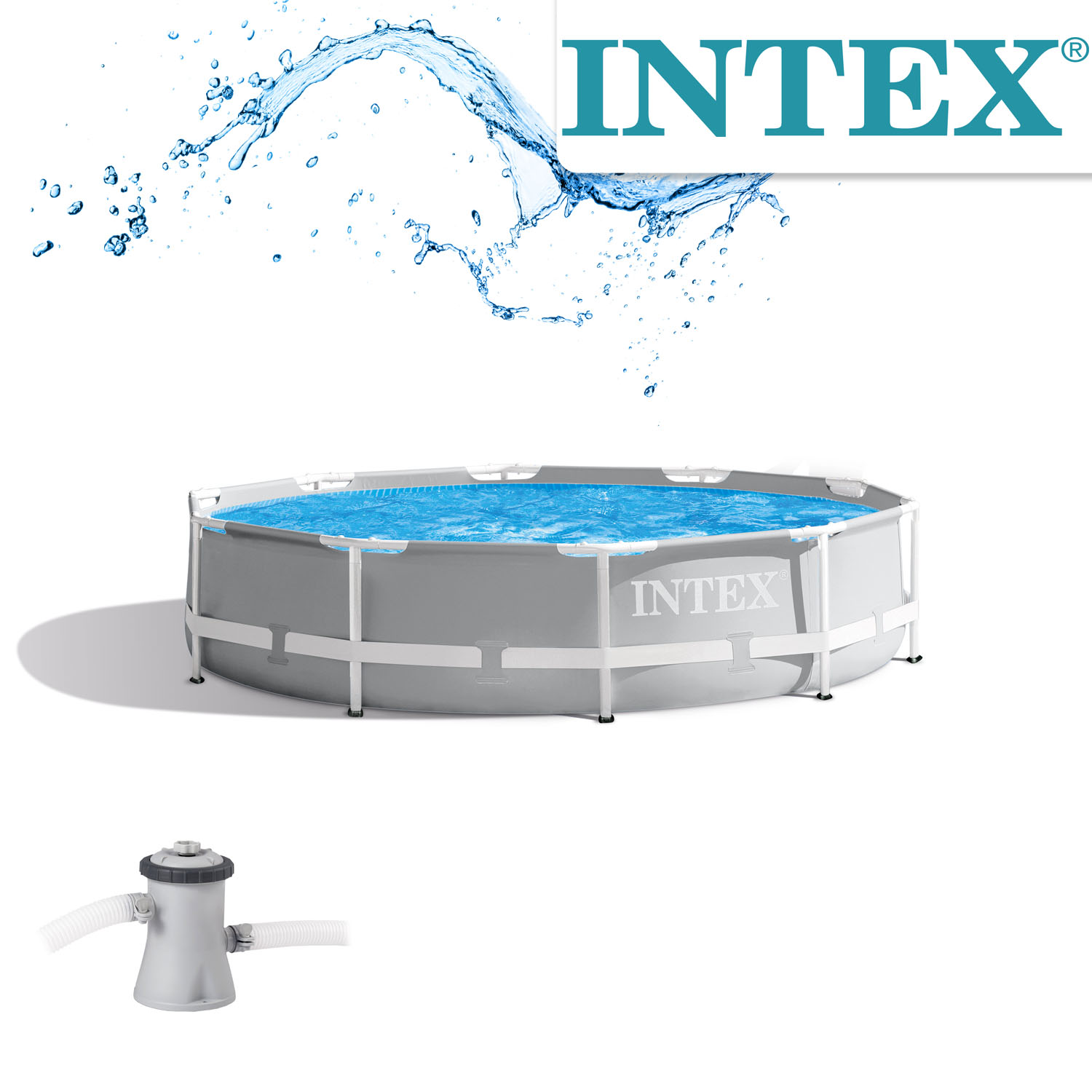 Intex Frame Pool Set Prism Rondo Ø 305 x 76 cm | Rundpool mit Filteranlage