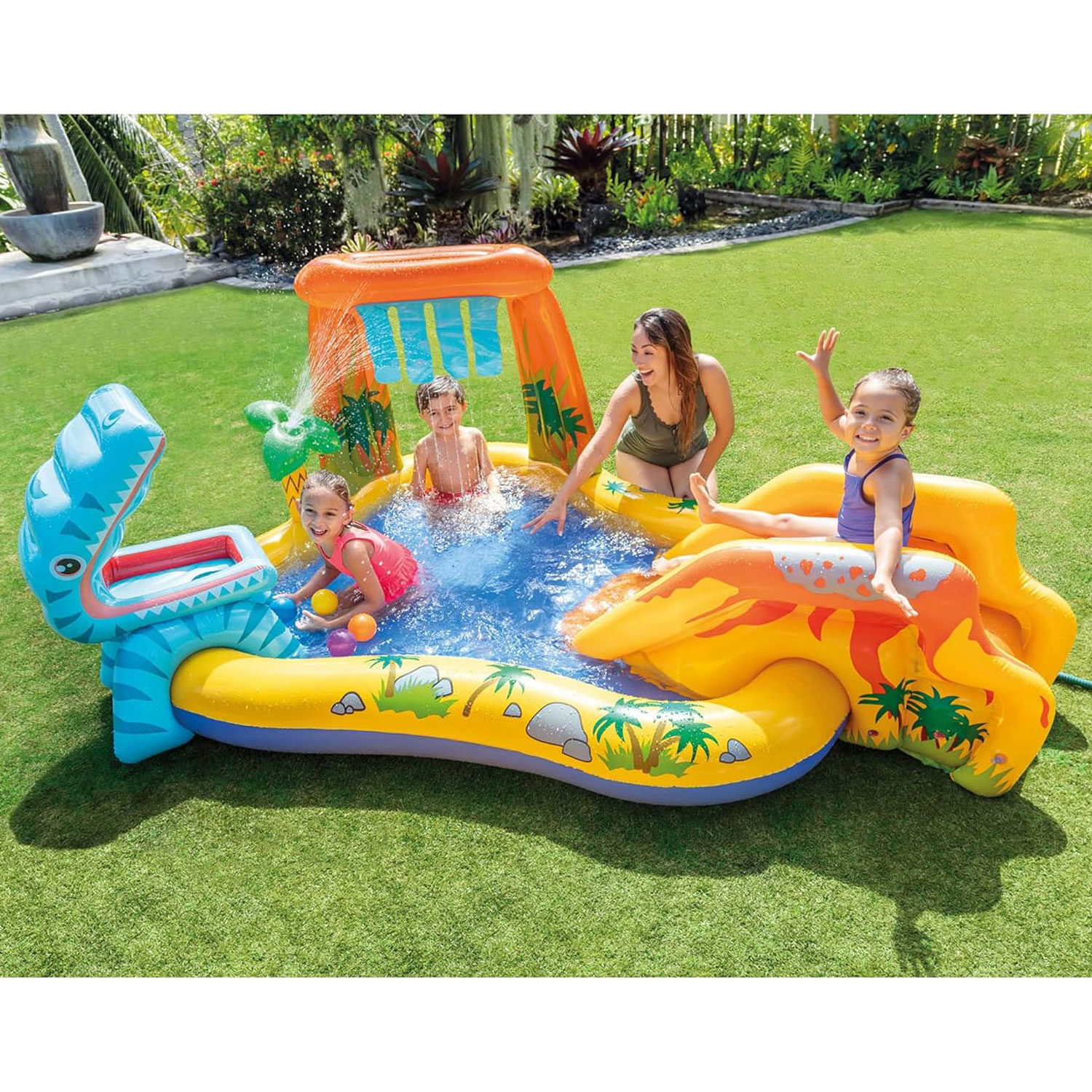 Intex Play Center Dinosaurier 249 x 191 x 109 cm mit Rutsche
