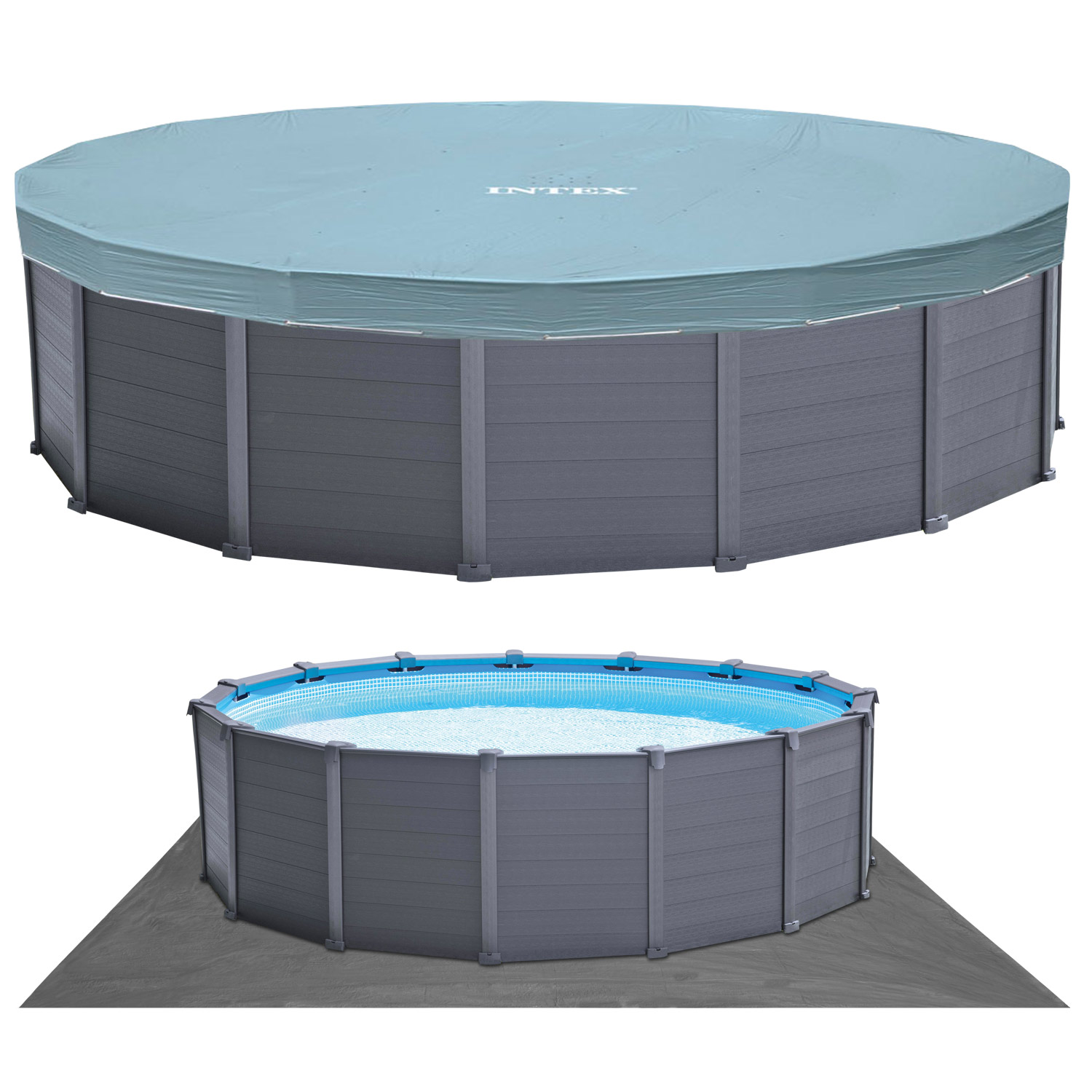 Intex Frame Pool 478 x 124 cm Komplettset | Rundpool mit Zubehör