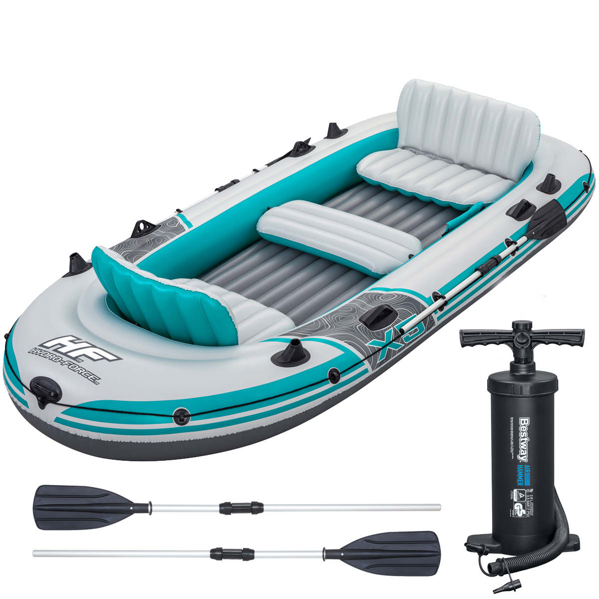 Bestway Schlauchboot Adventure Elite Komplettset | 364 x 166 x 45 cm | bis 600 kg