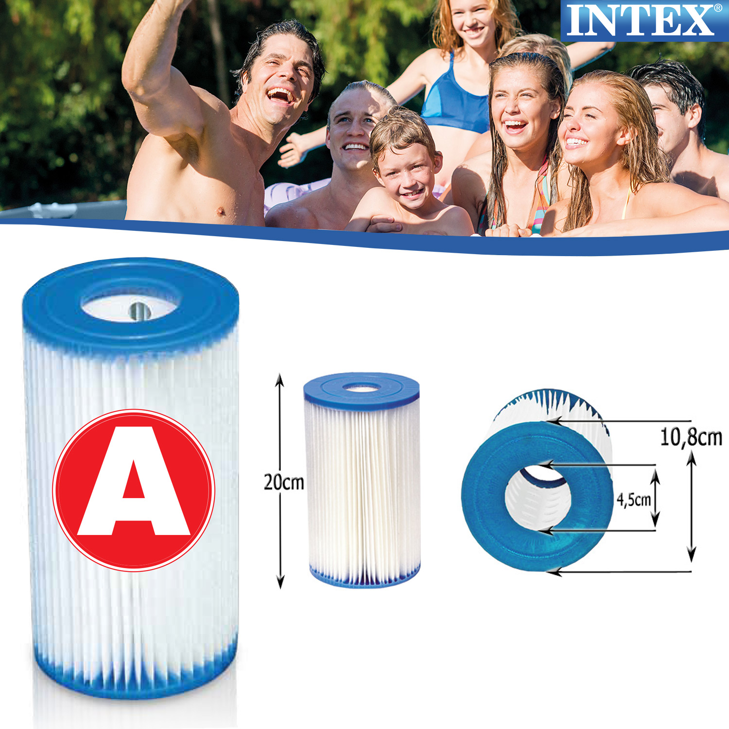 Intex Filterkartuschen Typ A | 6 Stück