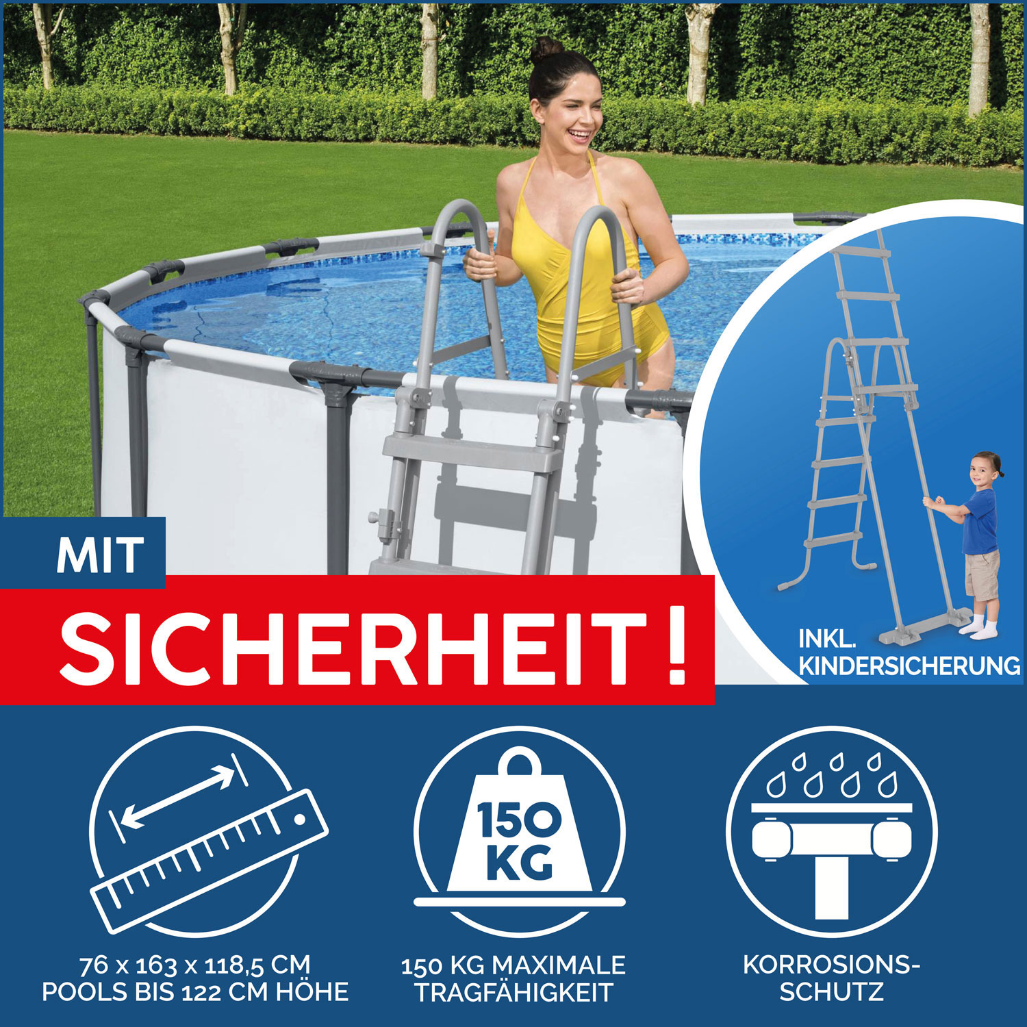 Bestway Frame Pool 396x122 cm Max Pro Komplettset | Rundpool mit Zubehör