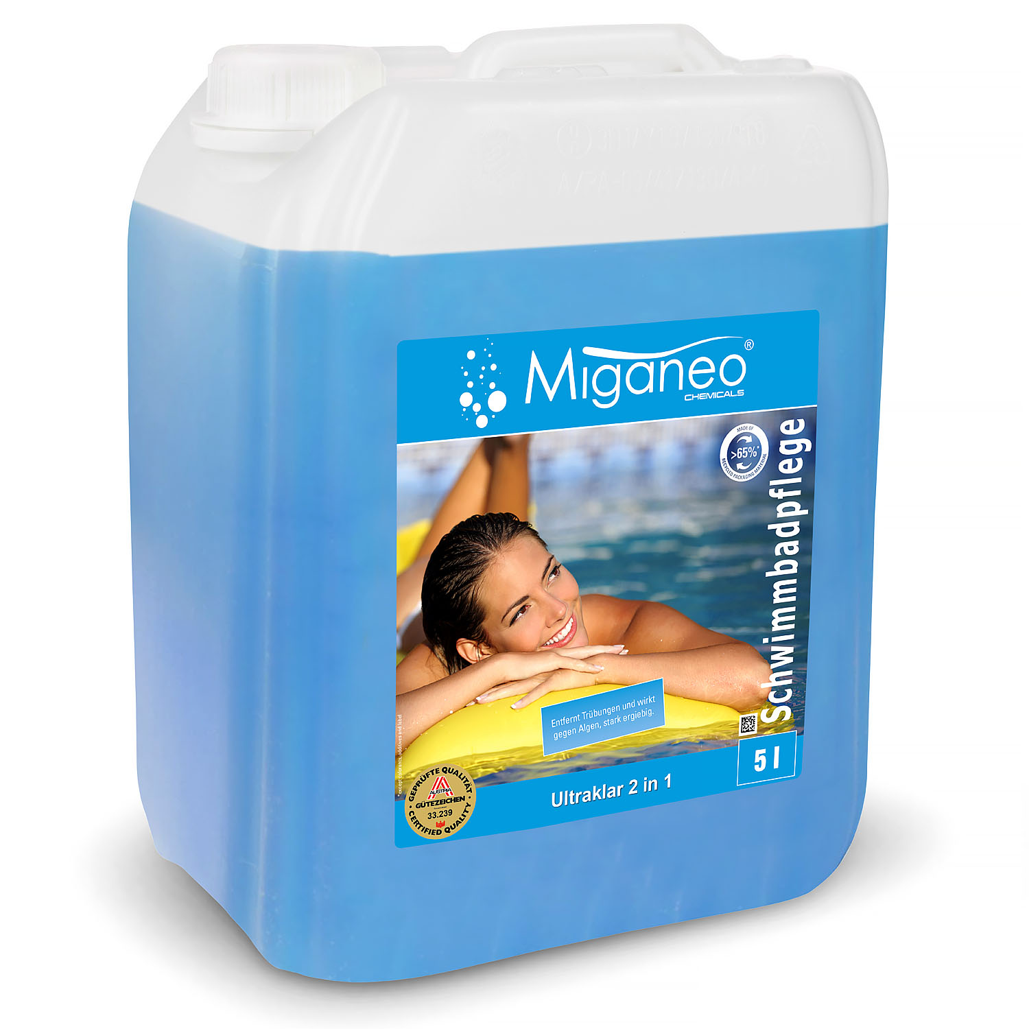 Miganeo Ultraklar 2 in 1 schaumfrei | Algezid + Klarmacher | 5 Liter