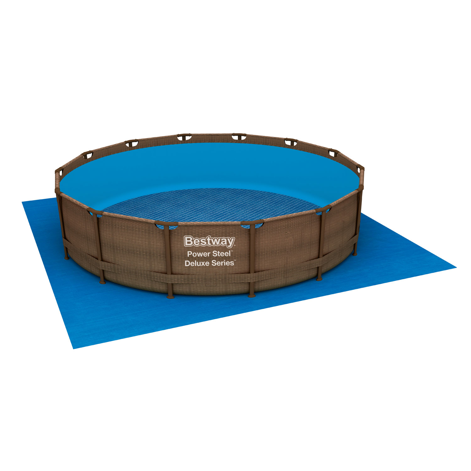 Bestway Pool Bodenplane 488 x 488 cm | blau | Polyethylen | für Pools bis Ø 457 cm