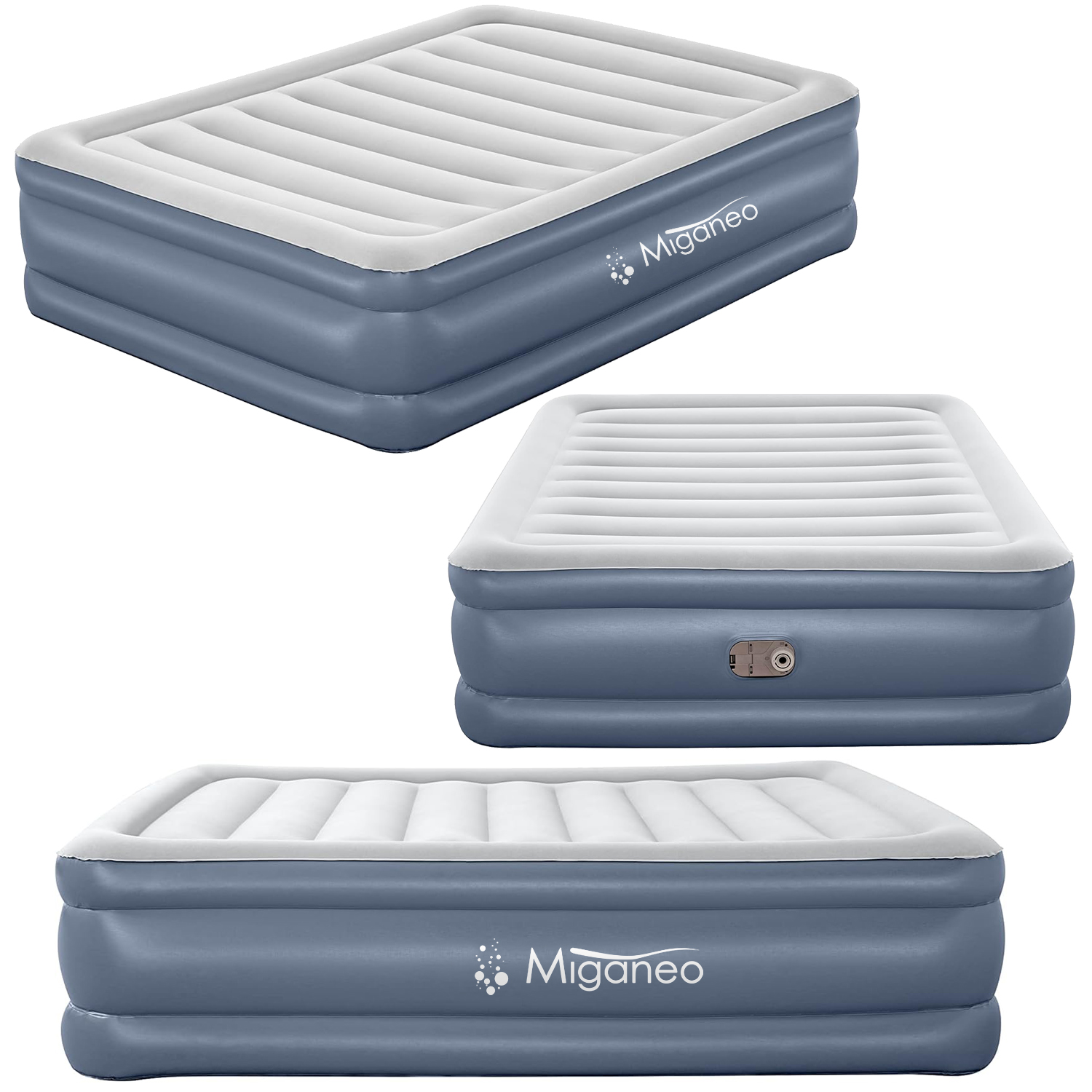 Miganeo Luftbett 203 x 152 x 51 cm Deluxe | mit integrierter Elektropumpe