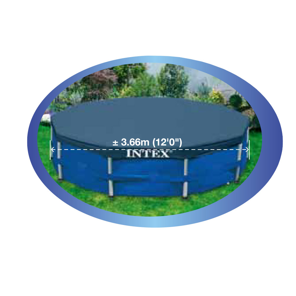 Intex Abdeckplane Ø 366 cm rund | schwarz | Vinyl Frame Pool Abdeckung