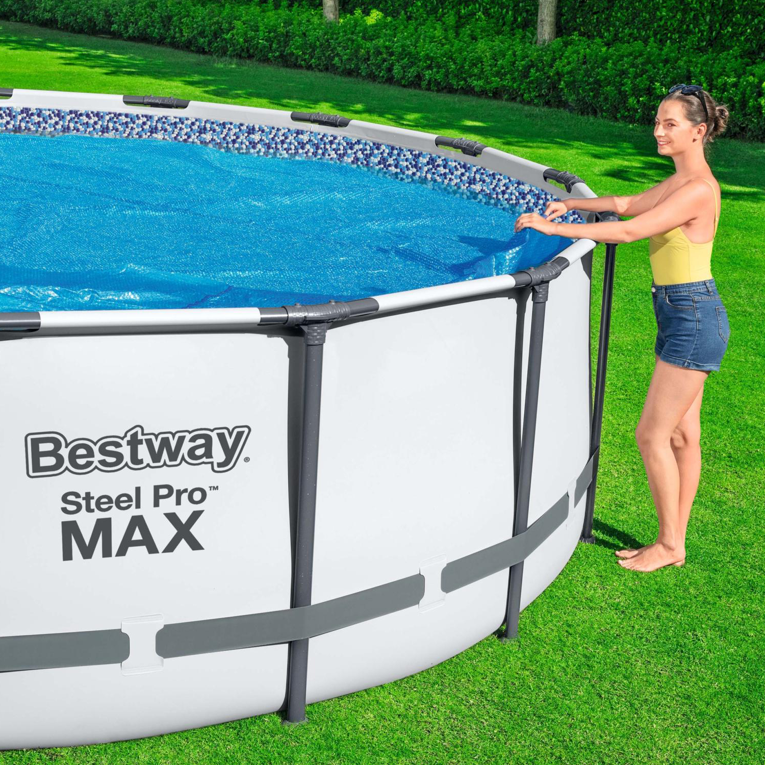 Bestway Pool Solarfolie Flowclear Ø 488 cm rund | blau