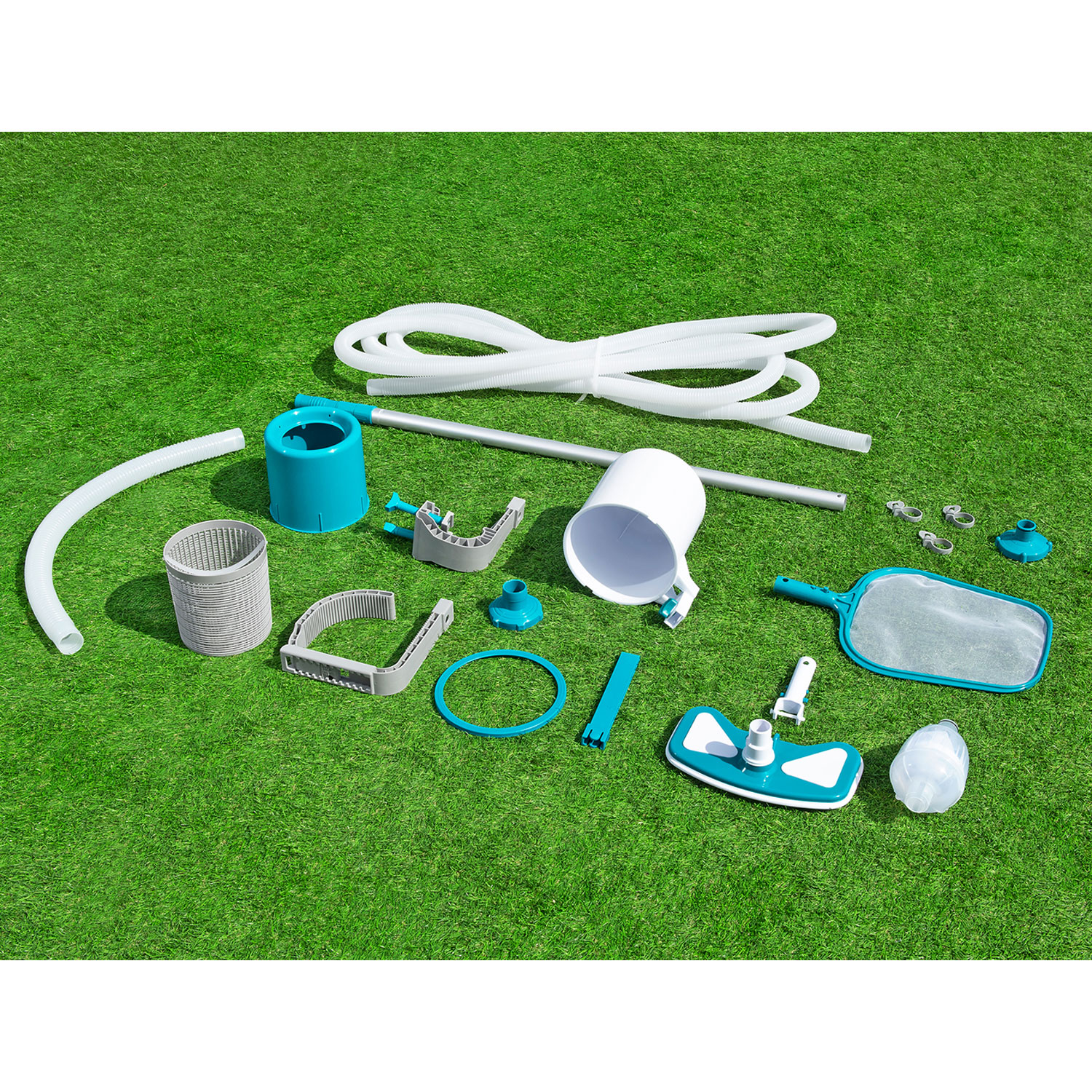 Bestway Pool Pflege-Set AquaClean Deluxe | für Pumpen ab 2006 l/h Leistung | inkl. Kescher