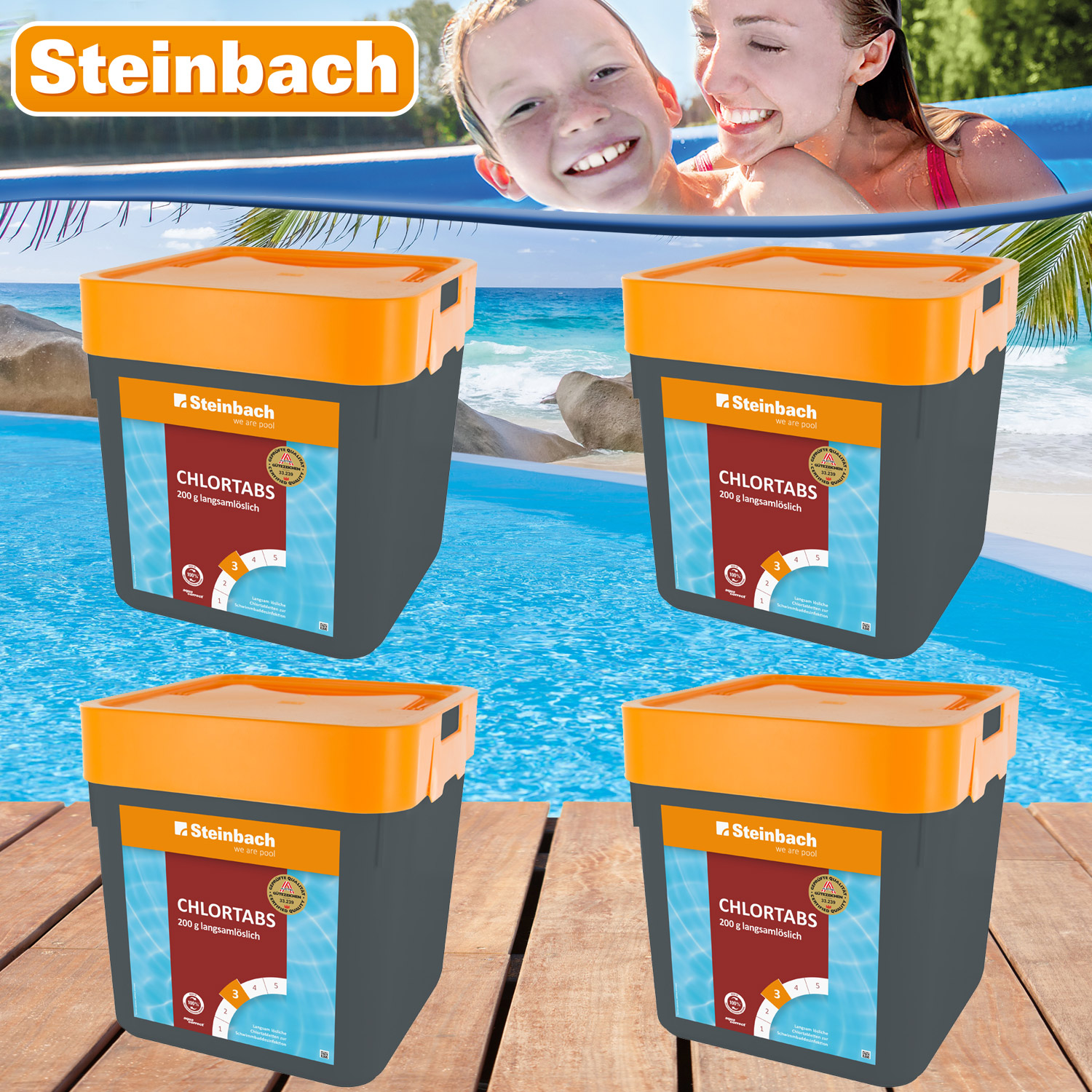 Steinbach Chlortabs | langsamlösliche 200 g Tabletten | 4 x 5 kg