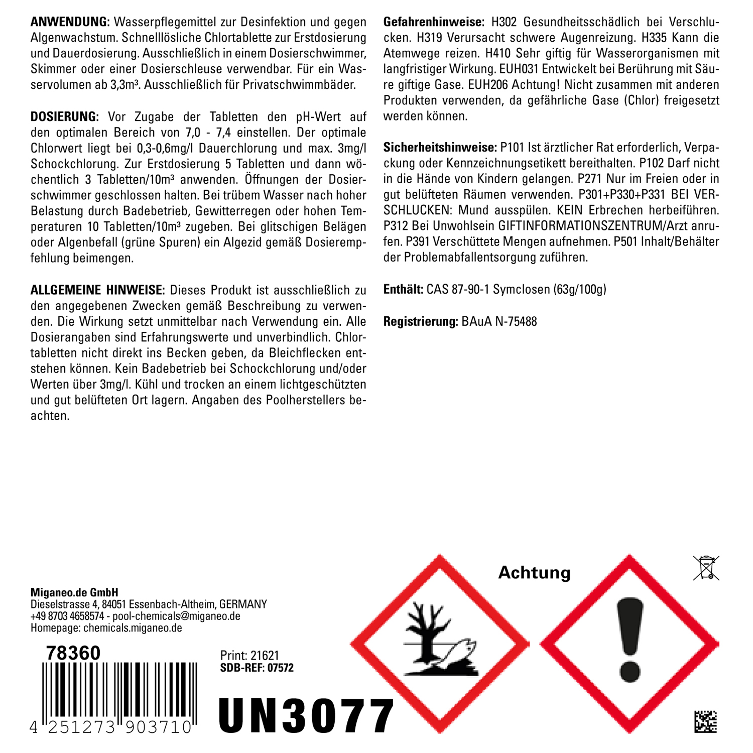 Miganeo Chlortabs | schnelllösliche 20 g Tabletten | 2 x 5 kg