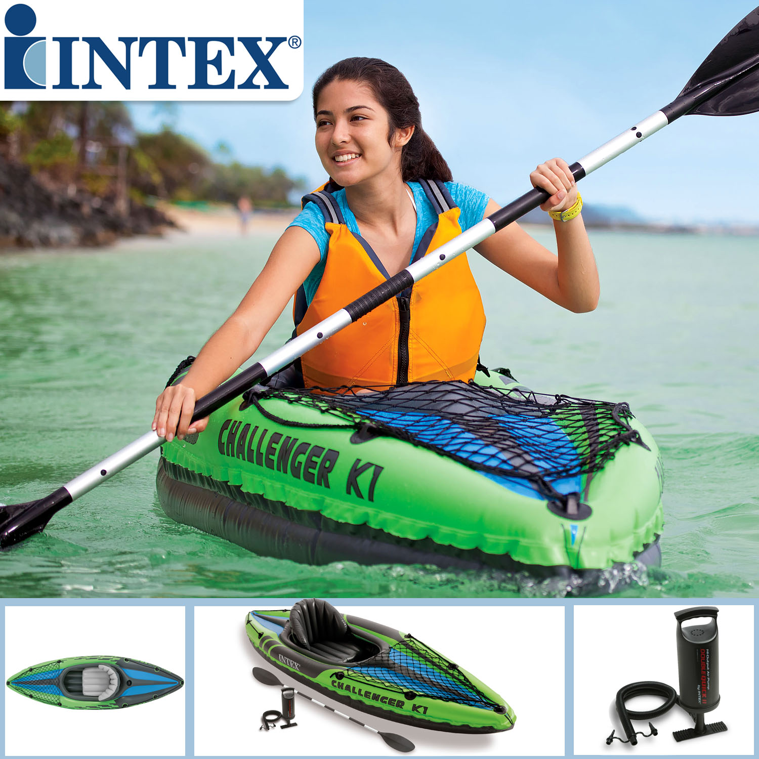 Intex Kajak Challenger K1 | 274 x 76 x 33 cm | bis 100 kg
