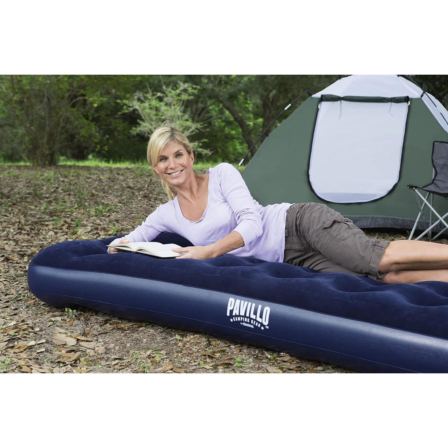 Bestway Luftbett 203 x 152 x 28 cm | mit integrierter Fußpumpe | für 2 Personen