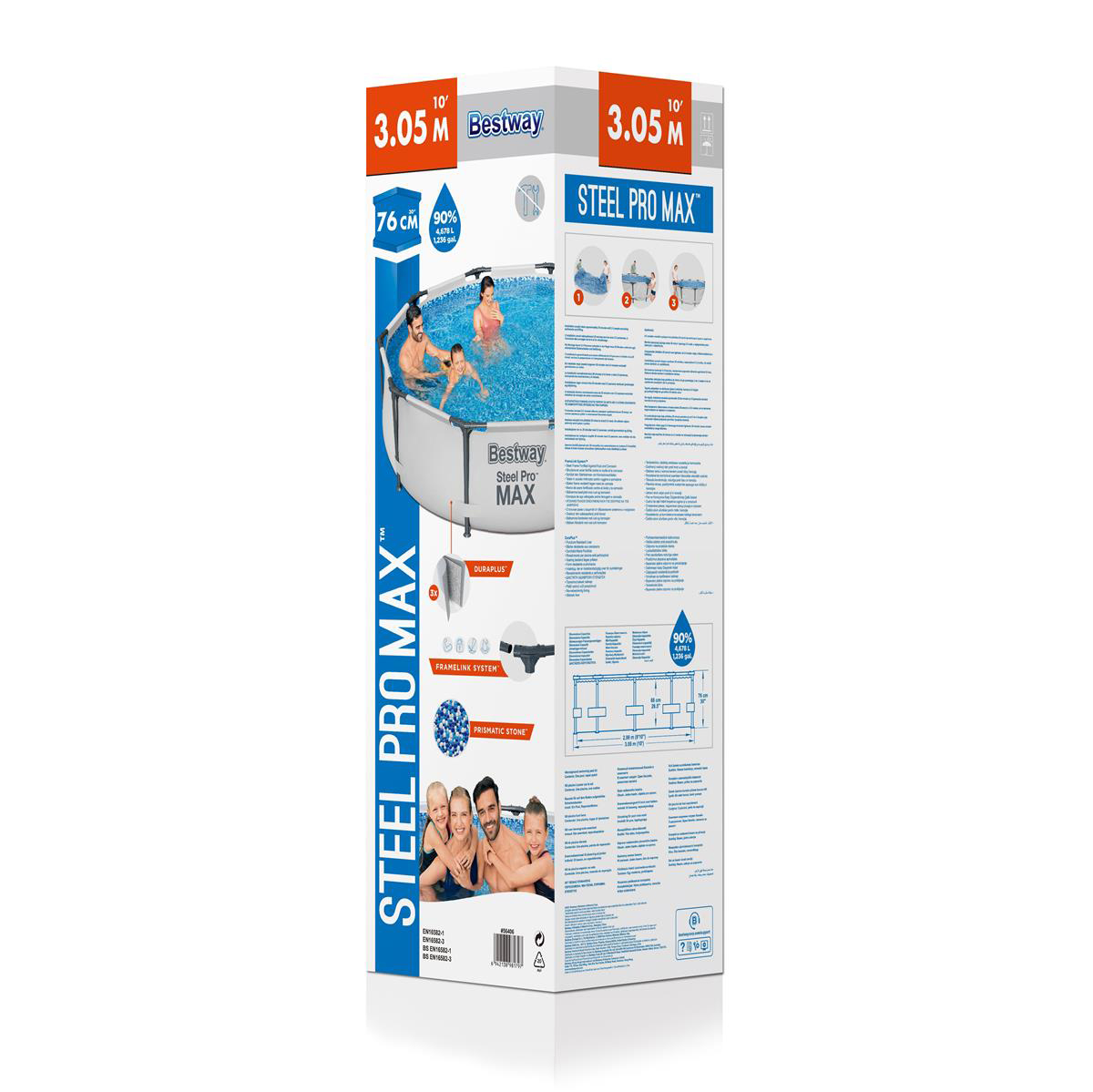 Bestway Frame Pool 305 x 76 cm | Rundpool ohne Zubehör
