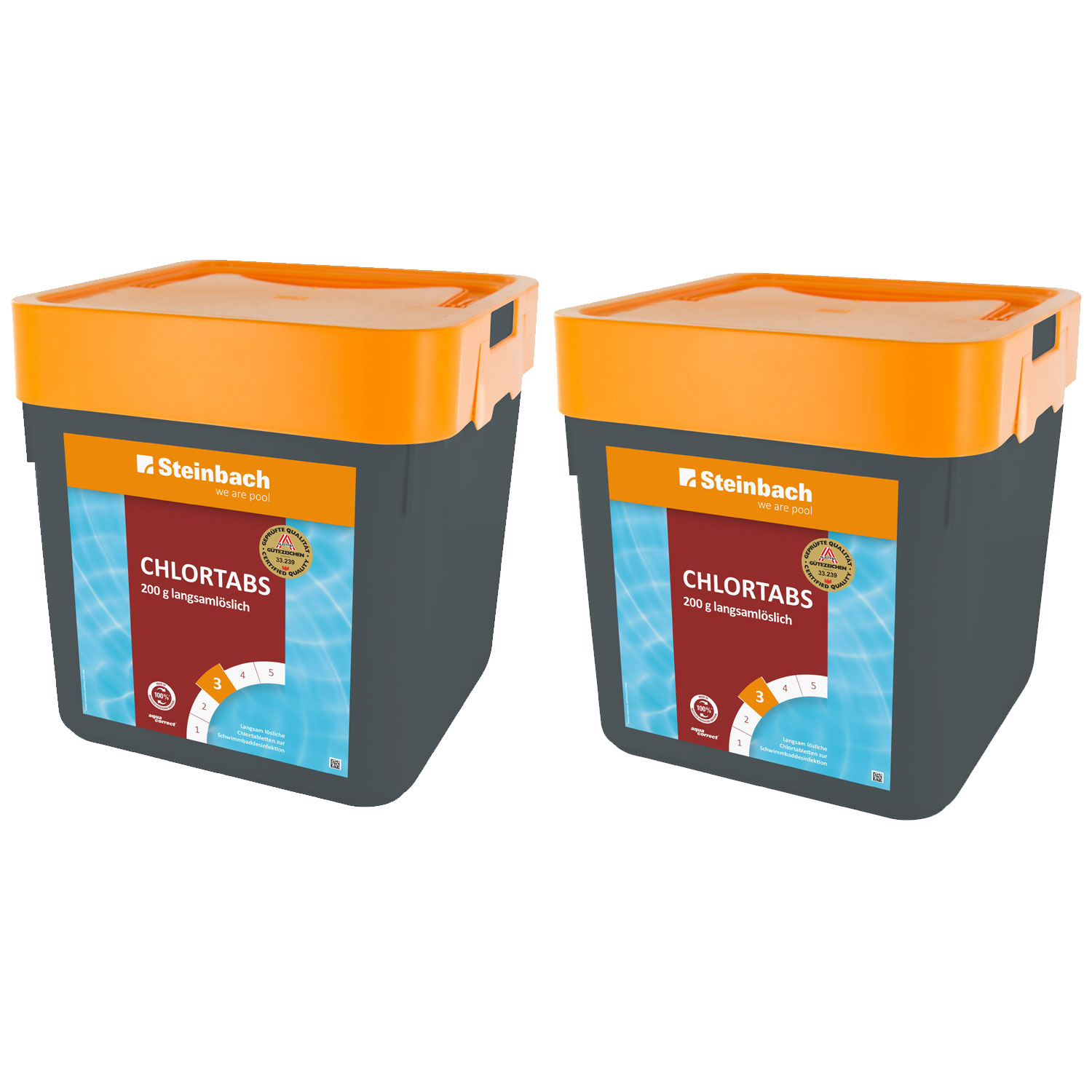 Steinbach Chlortabs | langsamlösliche 200 g Tabletten | 2 x 5 kg