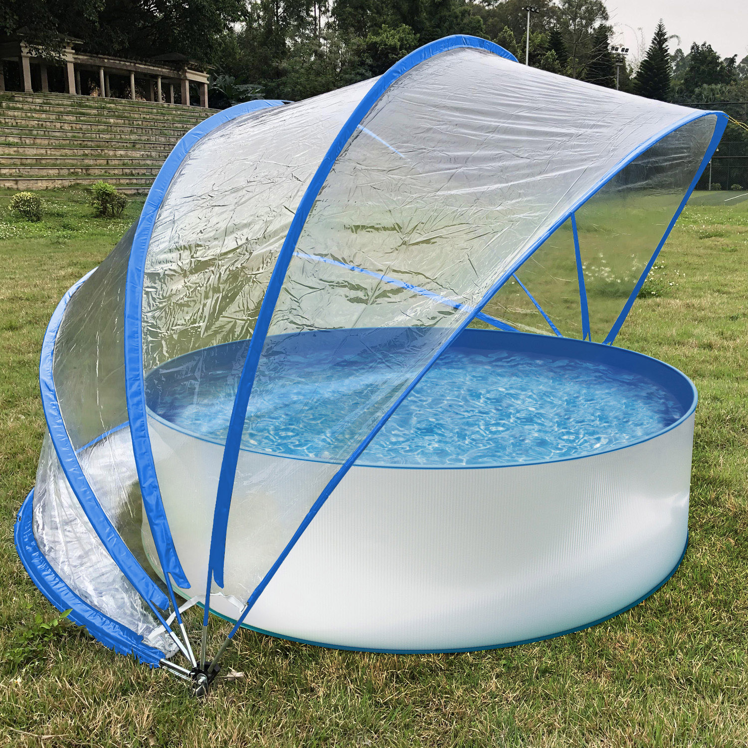 Steinbach Pooldach 440 x 220 cm Cabrio Dome | blau