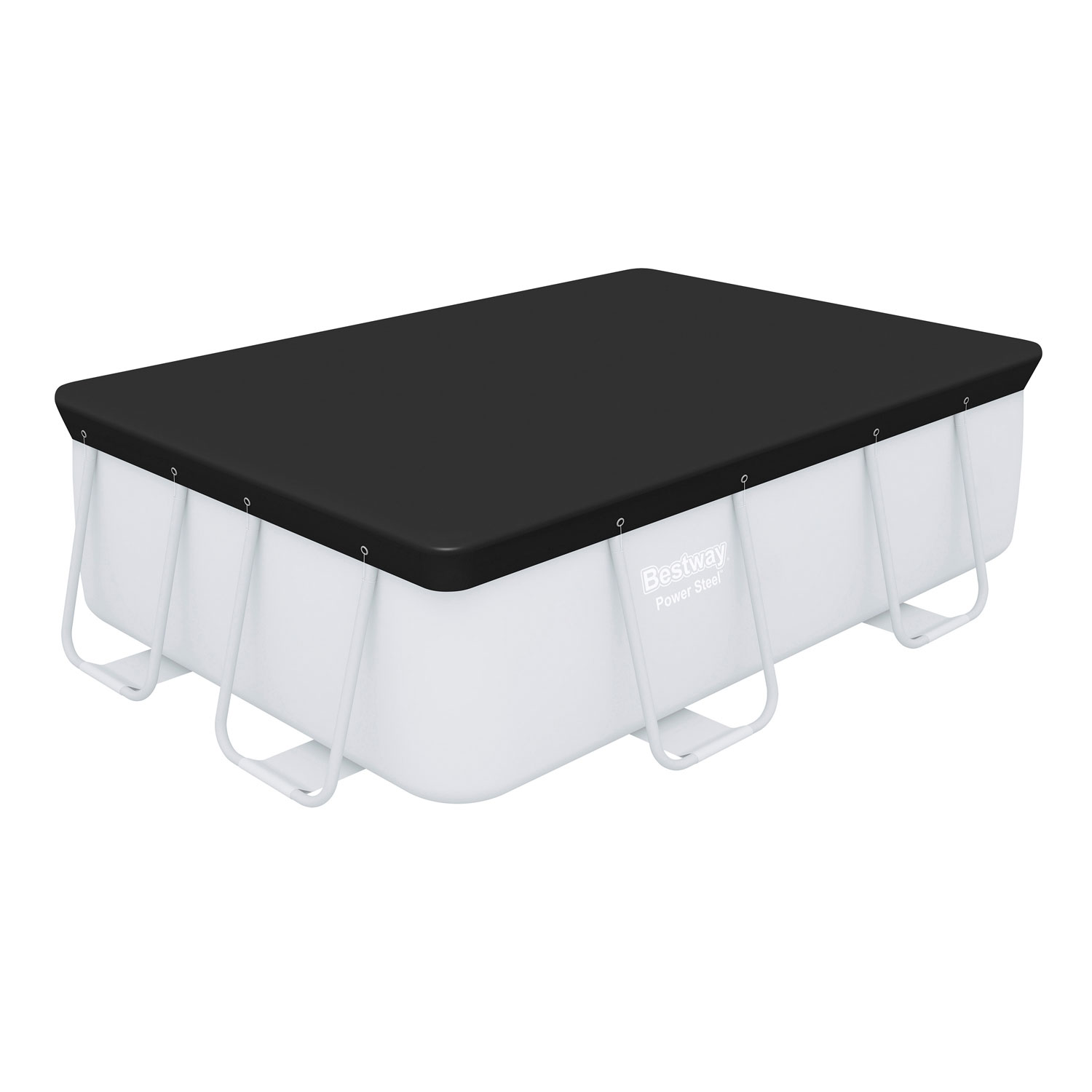 Bestway Abdeckplane 282 x 196 cm rechteckig | schwarz | PVC Frame Pool Abdeckung