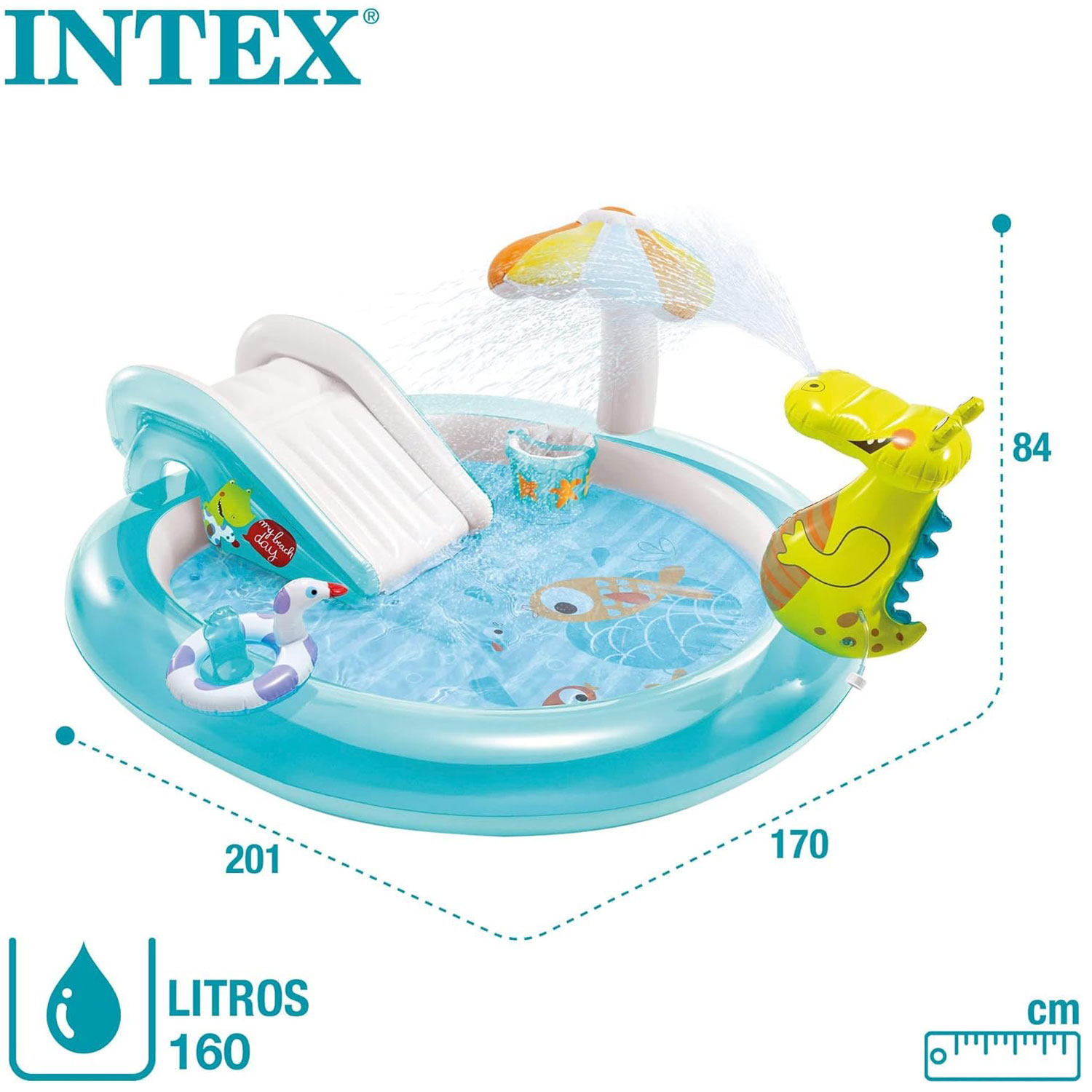 Intex Play Center Gator 229 x 152 x 56 cm mit Rutsche