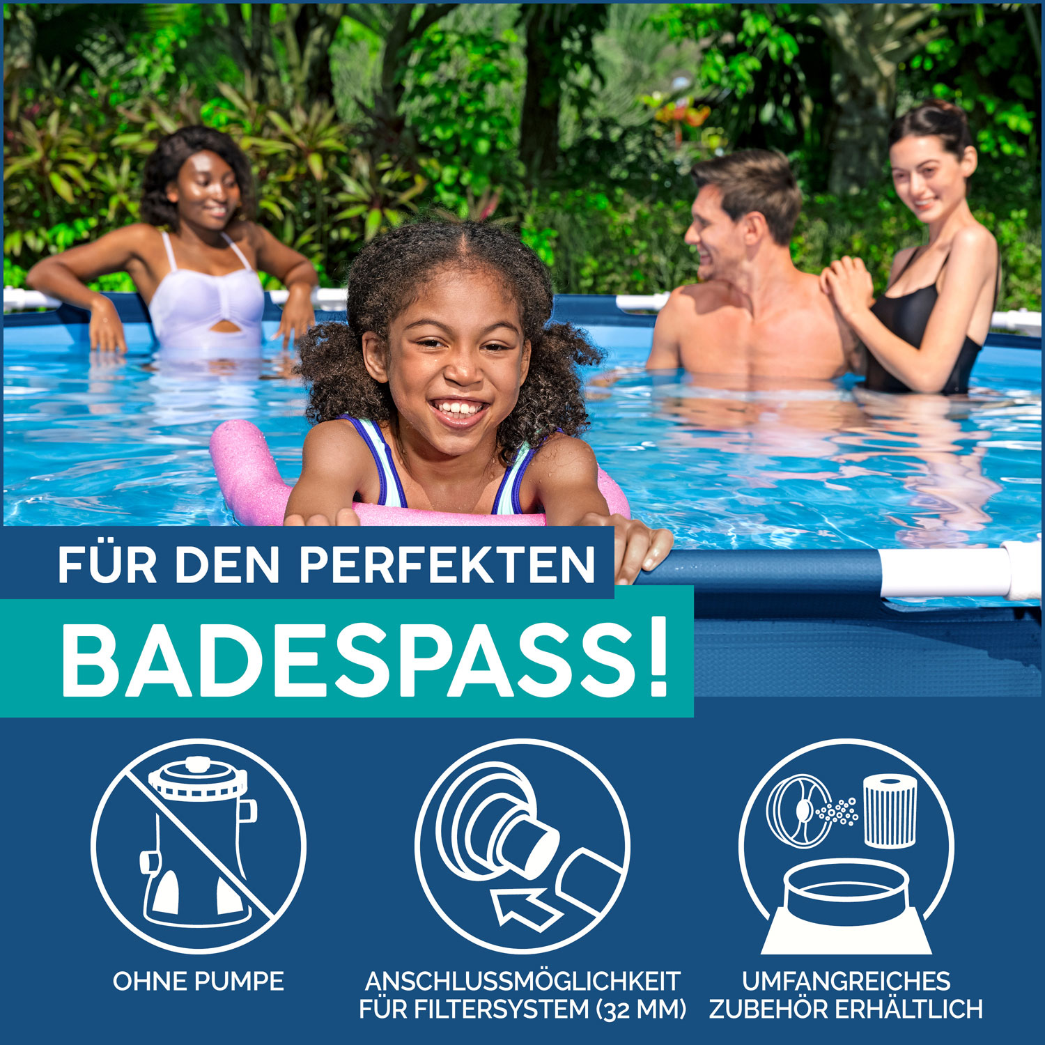 Bestway Frame Pool 305 x 76 cm Steel Pro | Rundpool ohne Zubehör
