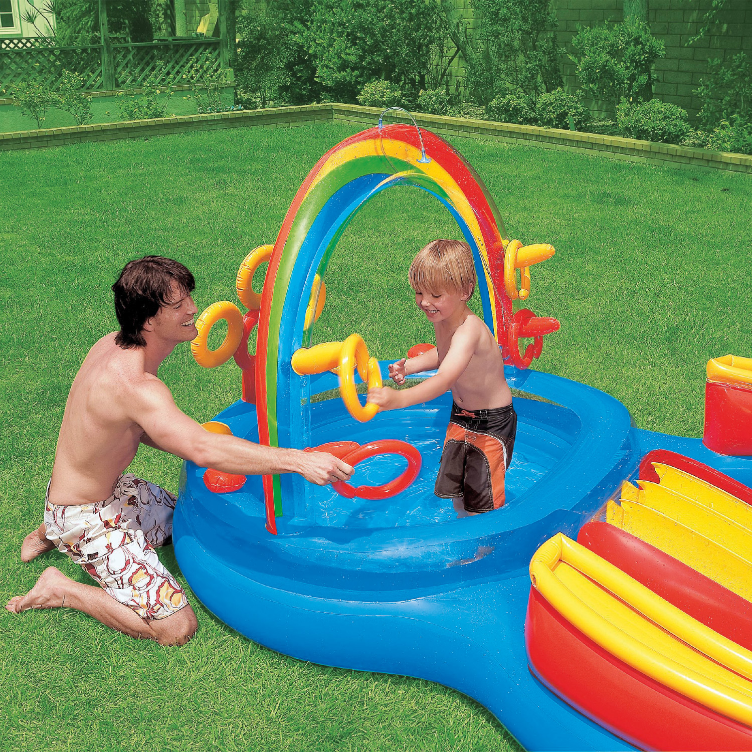 Intex Play Center Rainbow Ring 297 x 193 x 135 cm mit Rutsche