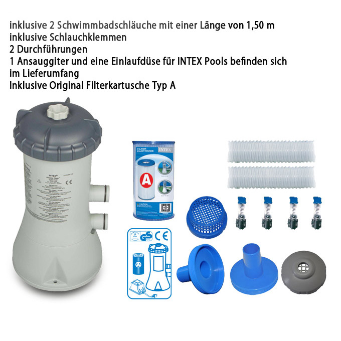 Intex Kartuschenfilteranlage ECO 604 | 2,06 m³/h Leistung | für Pools bis 11.000 Liter