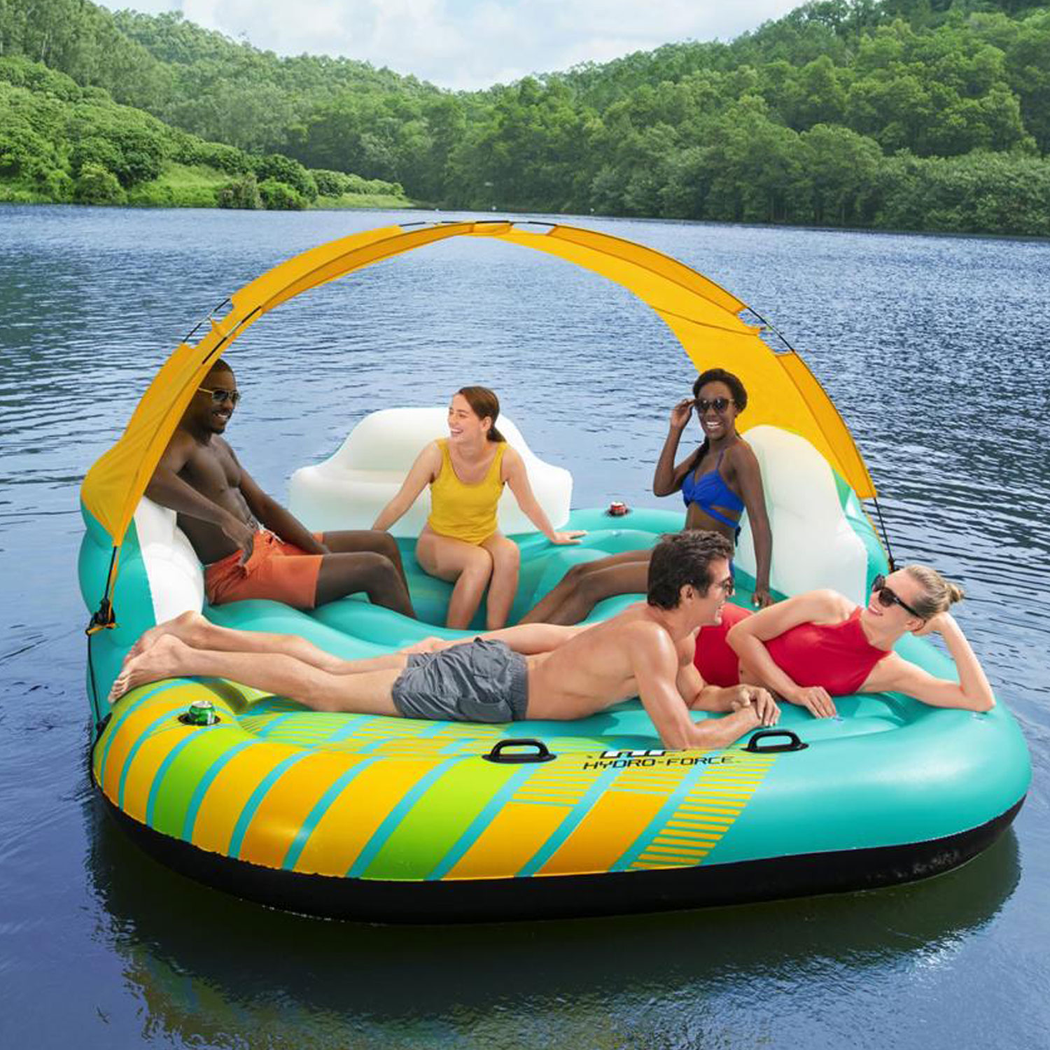 Bestway Badeinsel 291 x 265 x 83 cm Sunny Lounge Island | für 5 Personen