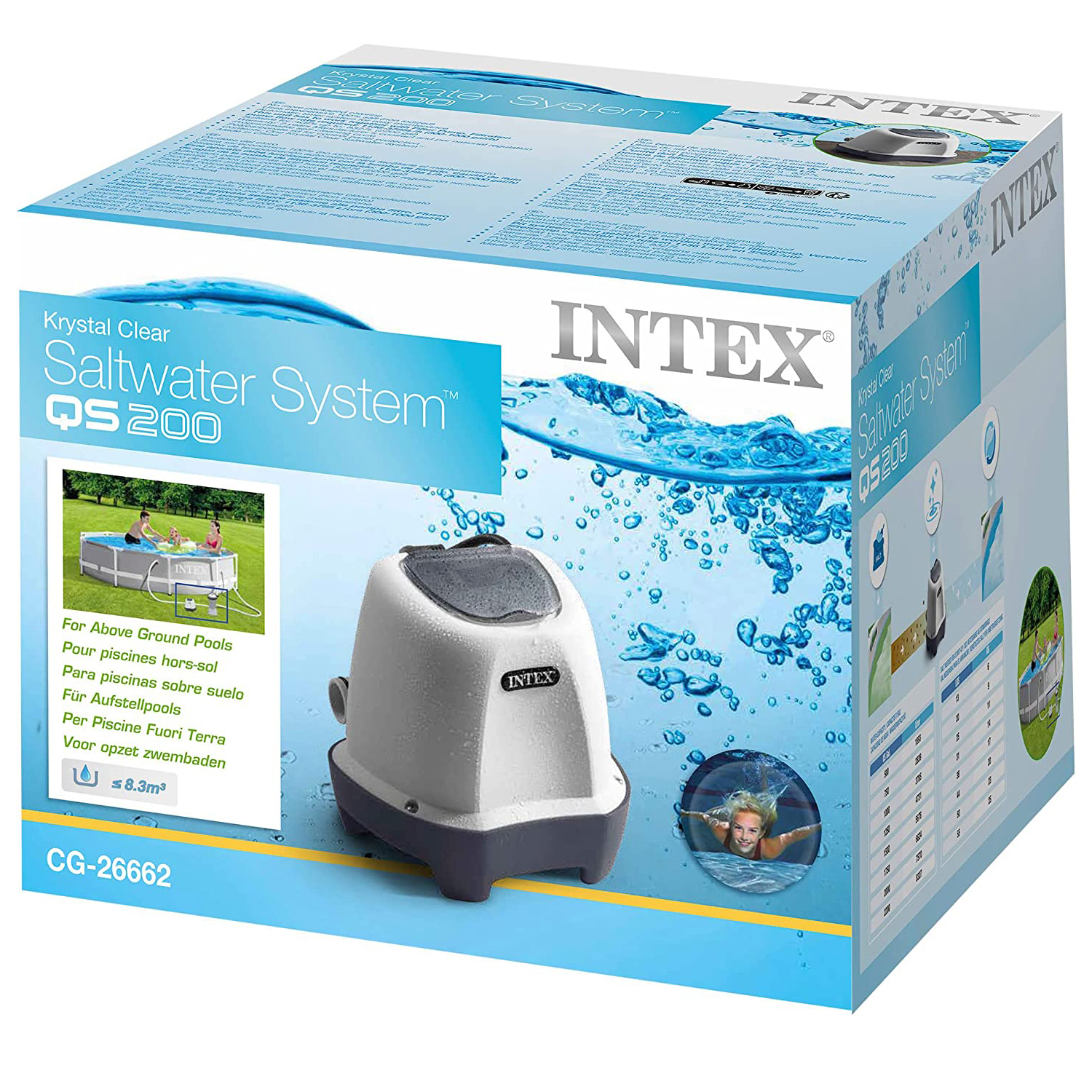 Intex Chlorinator QS200 Krystal Clear | Salzwassersystem für Pools bis 8.327 Liter