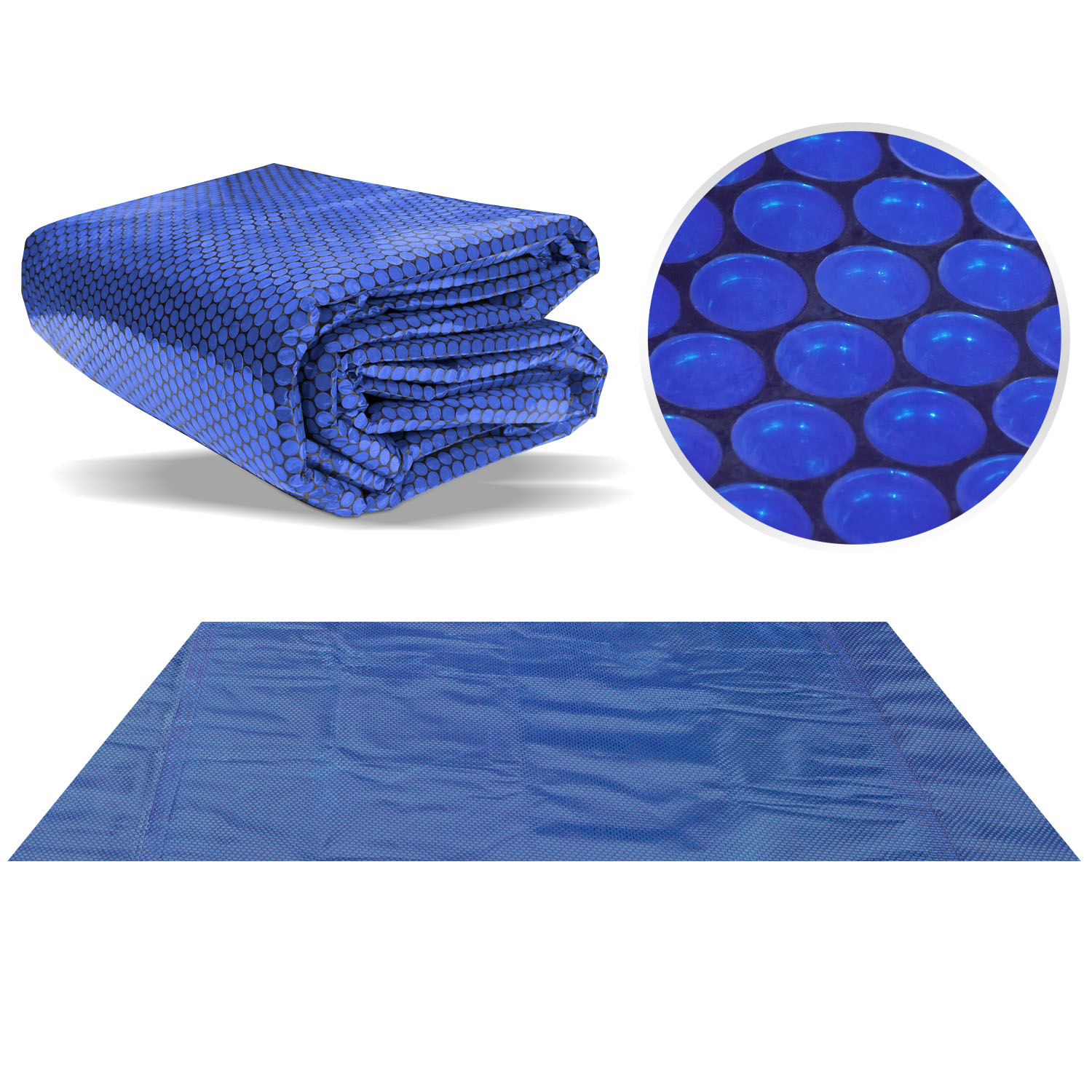 Poolpanda Pool Solarfolie 732 x 366 cm Elite rechteckig | 400 my | schwarz/blau | 15 mm Luftblasen