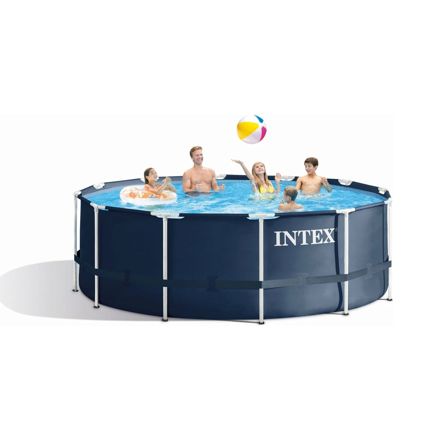 Intex Frame Pool 366 x 122 cm | Rundpool mit Sicherheitsleiter