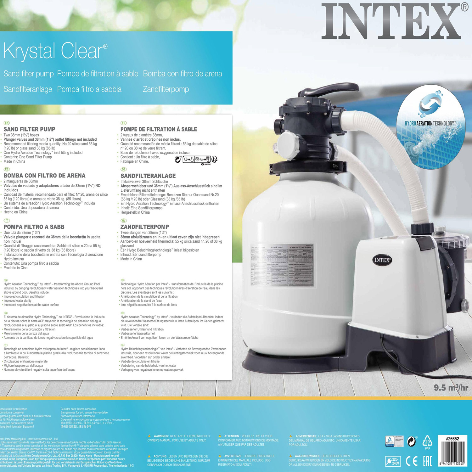 Intex Sandfilteranlage Krystal Clear | 12,0 m³/h Leistung
