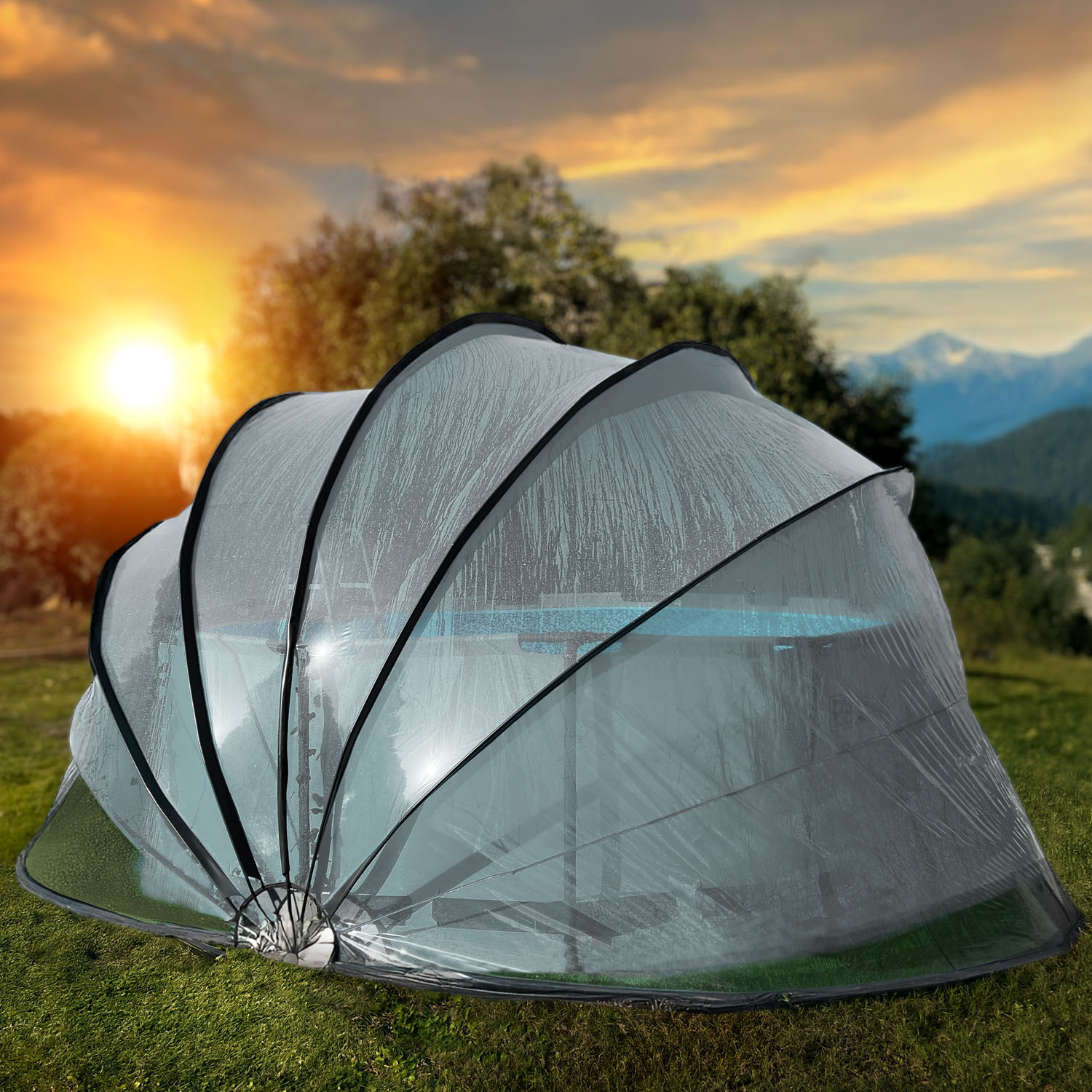 Miganeo Deluxe Cabrio Dome für Pools bis 366x132 cm | 240 cm hoch