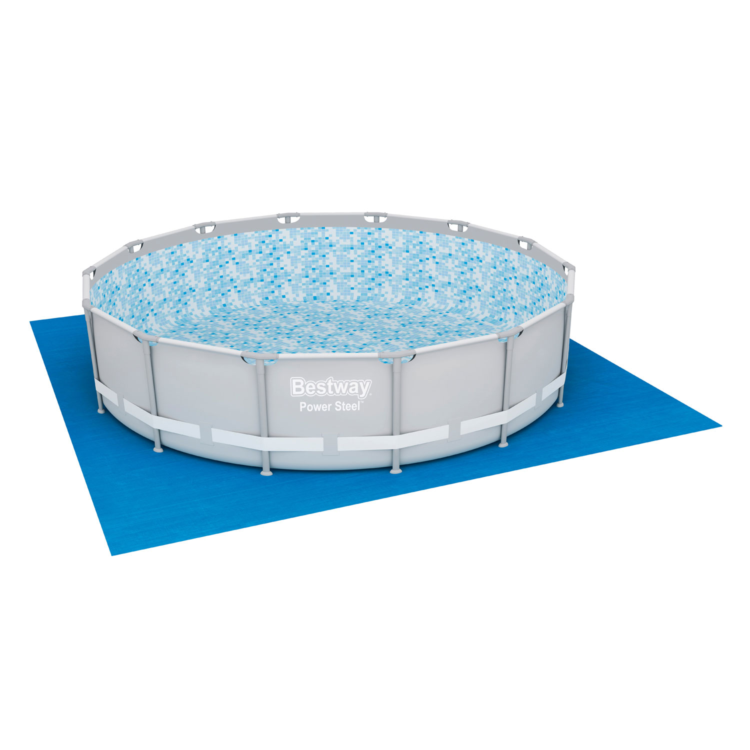 Bestway Pool Bodenplane 488 x 488 cm | blau | Polyethylen | für Pools bis Ø 457 cm