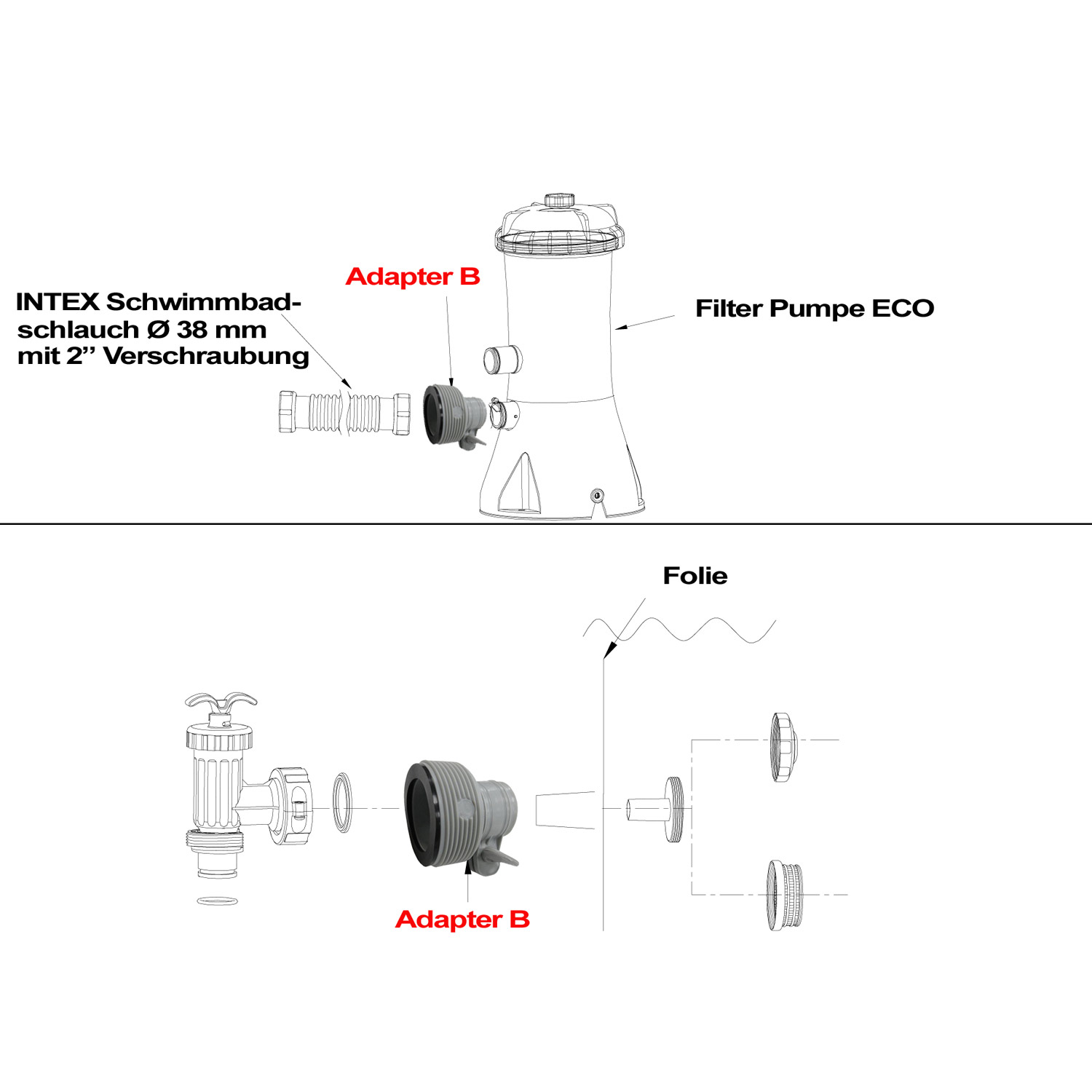Intex Absperrhahn für Ø 38 mm Poolschlauch | 2 Stück