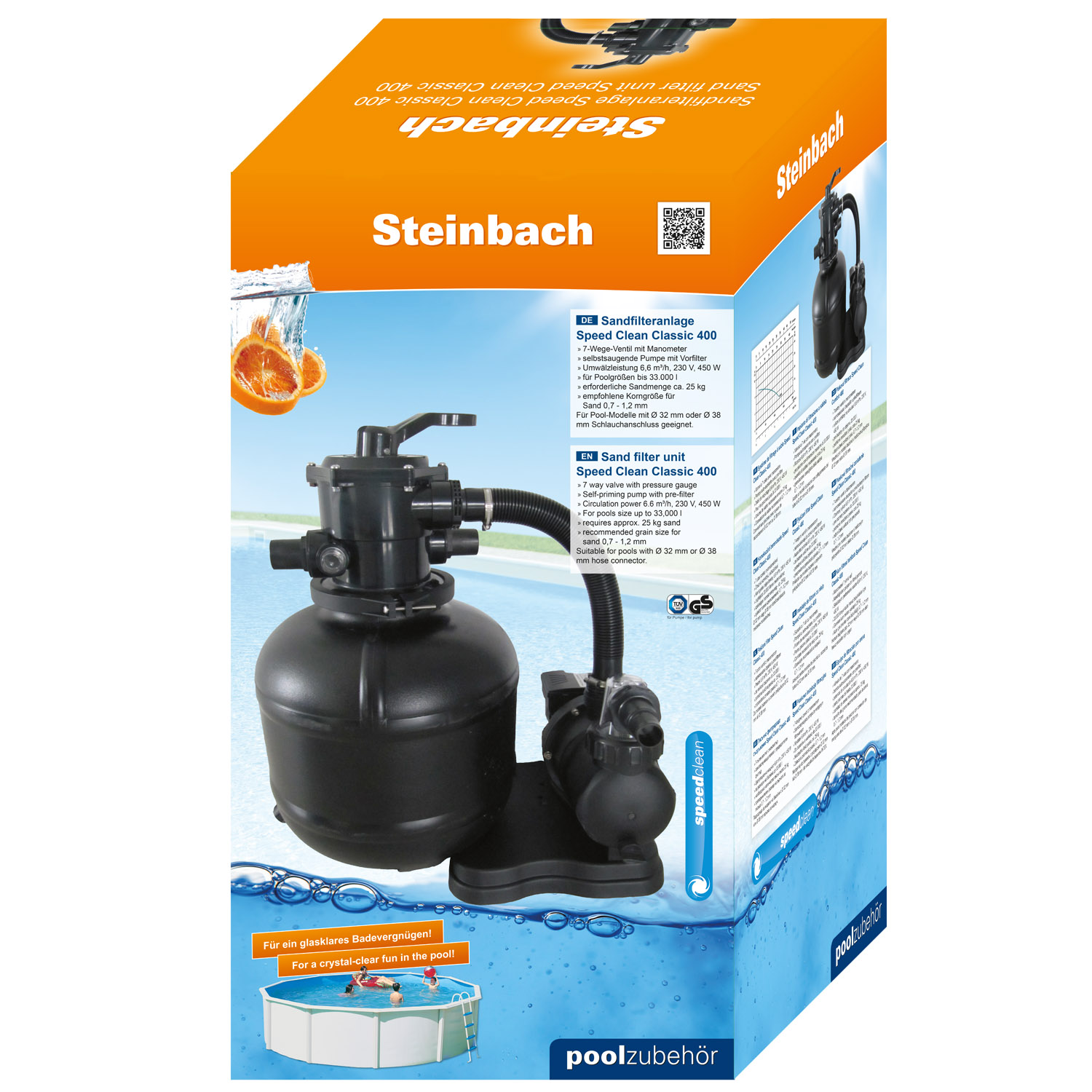 Steinbach Sandfilteranlage Classic 400 Speed Clean | 8,5 m³/h Leistung